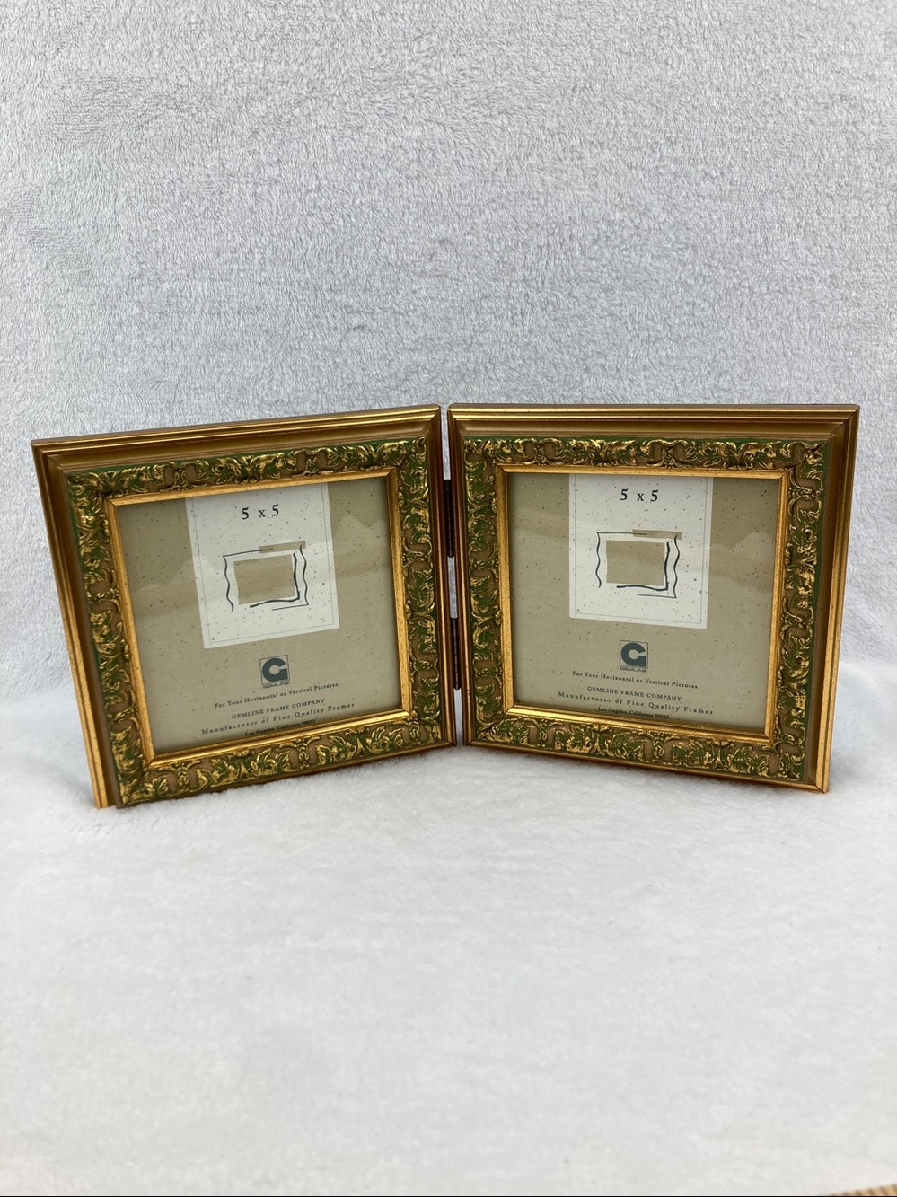 Gemline Ornate Double Picture Frame Hinged 5 x 5 New